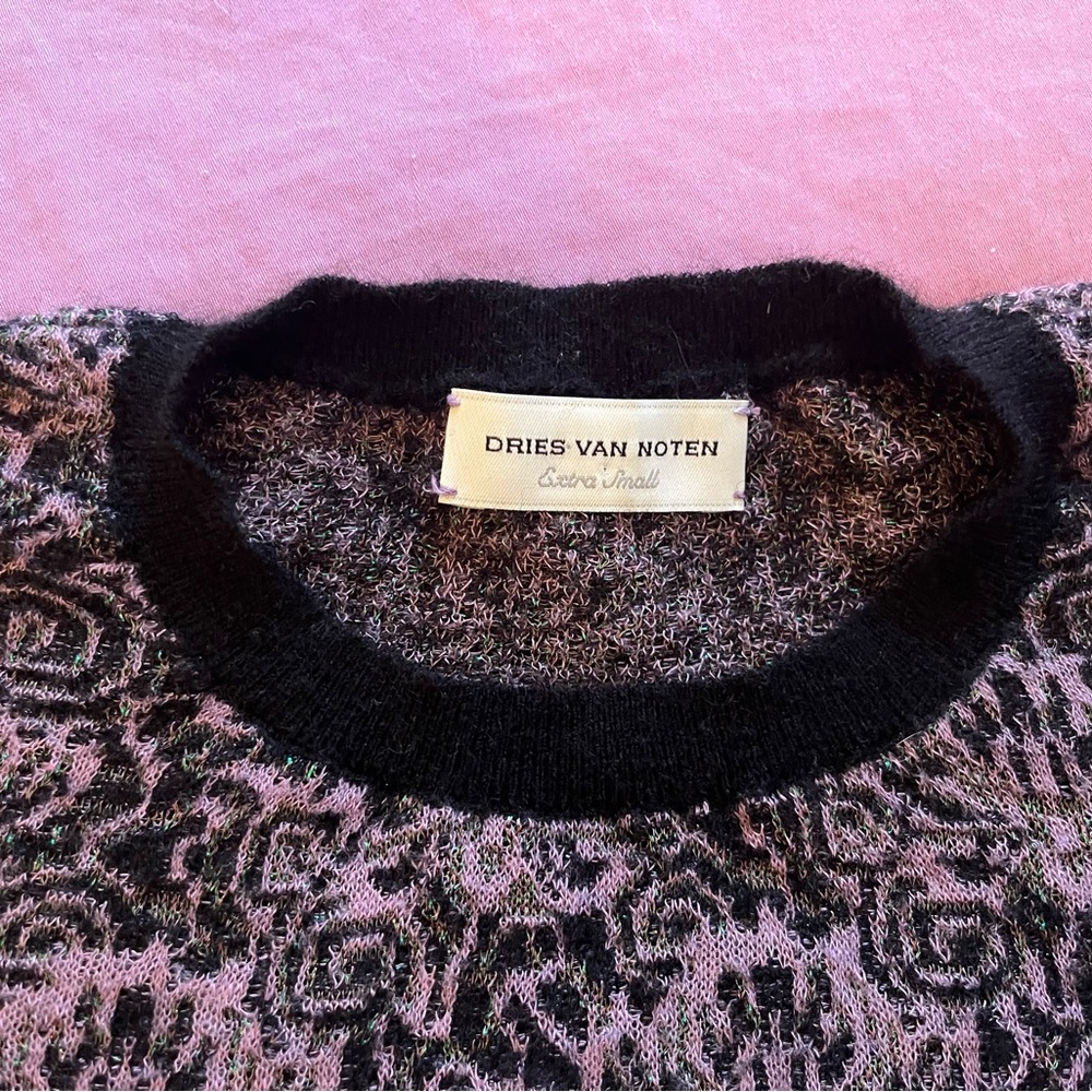 Dries Van Noten XS purple metallic sweater